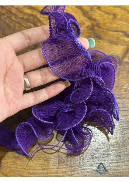 Mor Fırfırlı 50 cm Boy 5 cm En Şerit Dikiş Aksesuarı fırsatları