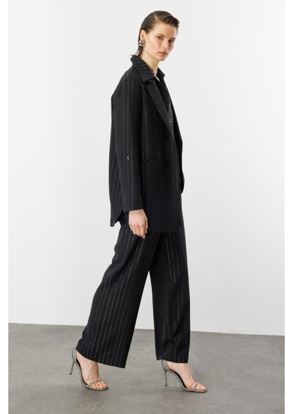 Kol Detaylı Sim Çizgi Ceket-Siyah indirimleri