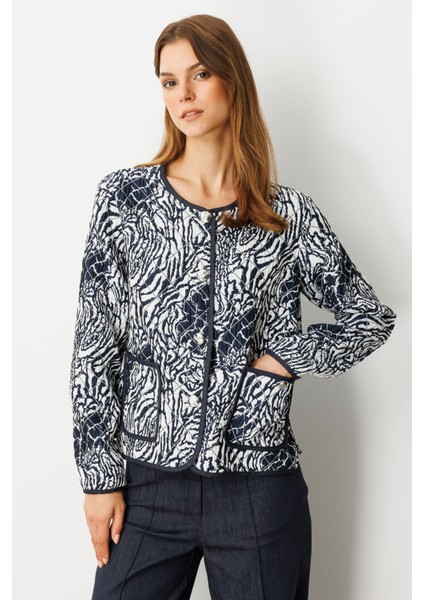 Cep Detay Desenli Kapitone Ceket-Lacı modelleri