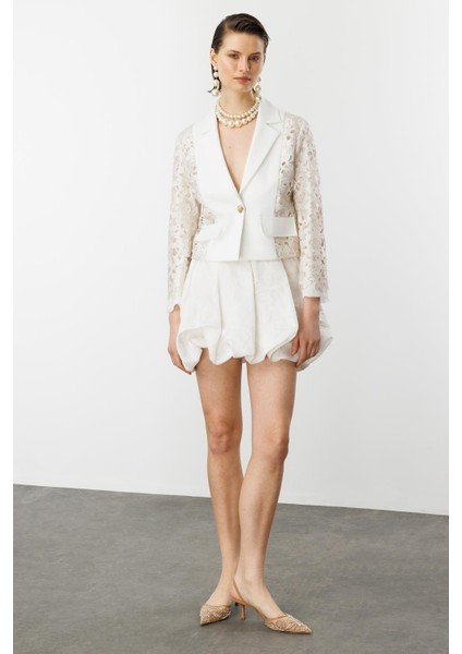 Dantel Detay Kısa Ceket-Kemık modelleri