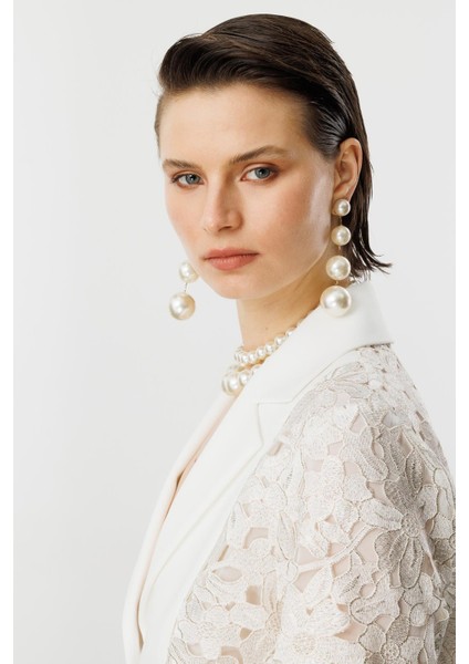 Dantel Detay Kısa Ceket-Kemık