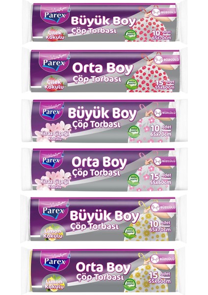 Büzgülü 30 Paket Çöp Torbası Kokulu Büyük ve Orta Boy fiyatları