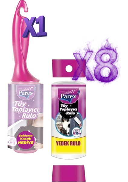 Premium Tüy Toplayıcı Rulo ve 8 Yedek Rulo Paketi