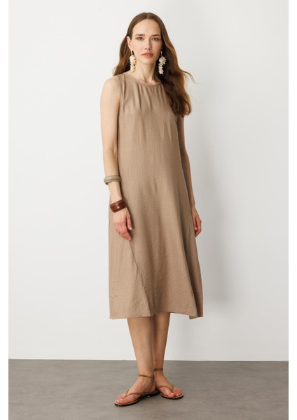 Rahat Kalıp Coton Elbise-Vizon