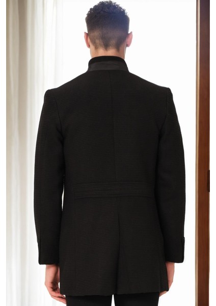 PLT9367 Dewberry Erkek Palto-Düz Siyah fiyatları