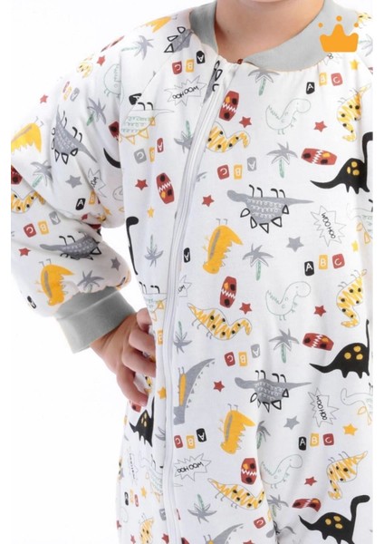 2-9 Yaş 2.5 Tog %100 Pamuk Astarlı Premium Kalite Elyaf Dolgulu Çocuk Uyku Tulumu Gri Dinozor 23504 fiyatları