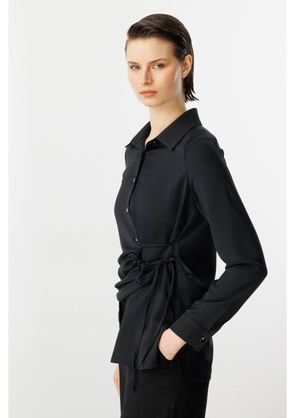 Ip Detaylı Gömlek-Siyah indirimleri