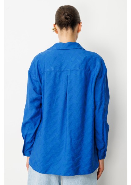 Taş Detay Desenli Gömlek-Sax