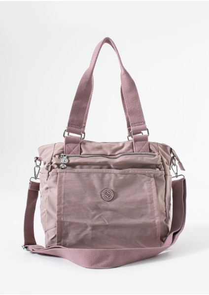 Glc Kadın 4 Bölmeli Suya Dayanıklı Saten Kumaş Çapraz ve Omuz Askılı Çanta