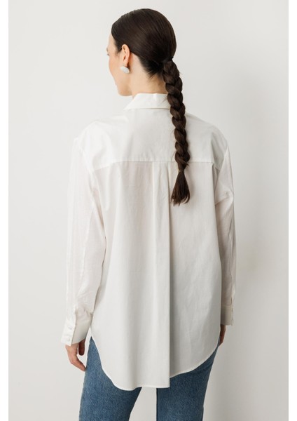 Zımba Detay Gömlek-Kemık indirimleri