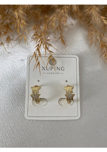Minimal Yıldız Detaylı Halka Xupıng Çelik Küpe fiyatları