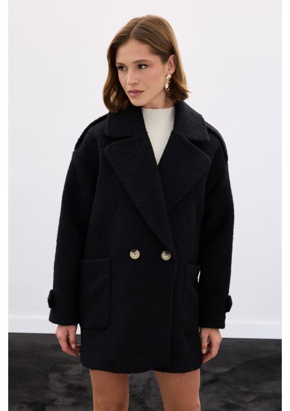 Buklet Kısa Kaban - Siyah fırsatları