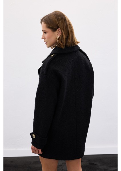 Buklet Kısa Kaban - Siyah