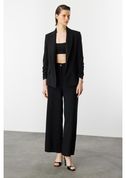 Kolu Büzgülü Cep Detaylı Ceket-Siyah fiyatları