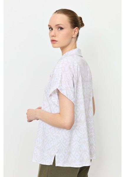 Baskı Detaylı Gömlek-Bej fırsatları