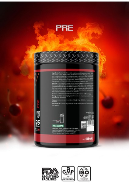 Vitalest Pre Workout 468G. 26 Servis Vişne modelleri