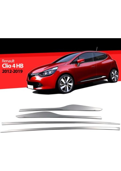 Renault Clio 4 Hb Krom Yan Kapı Çıtası 4 Parça 2012 ve Üzeri