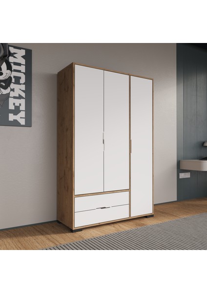 Royal 4 Kapaklı Çekmeceli Full Beyaz Gardırop , Elbise Dolabı, Raflı Dolap, Kulpsuz fiyatları