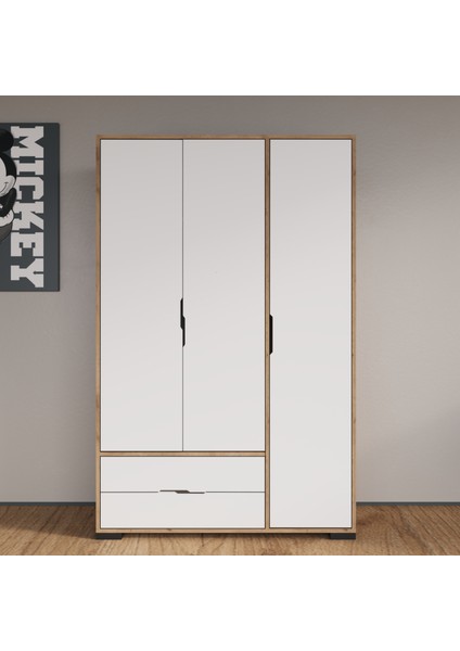 Royal 4 Kapaklı Çekmeceli Full Beyaz Gardırop , Elbise Dolabı, Raflı Dolap, Kulpsuz modelleri