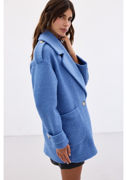 Buklet Kısa Kaban - Mavi indirimleri