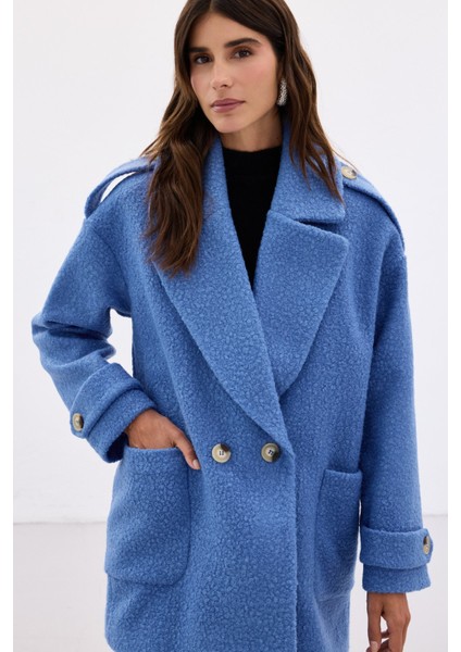 Buklet Kısa Kaban - Mavi