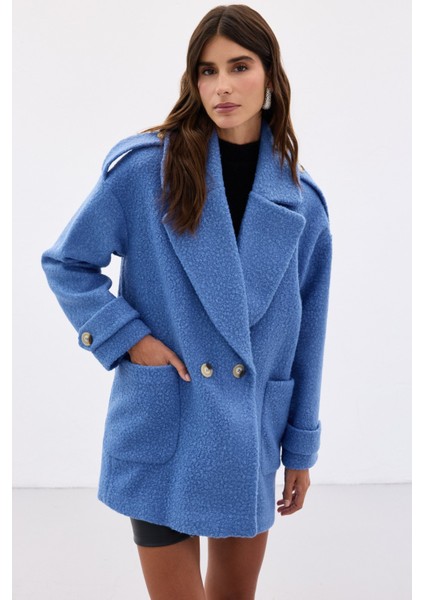 Buklet Kısa Kaban - Mavi