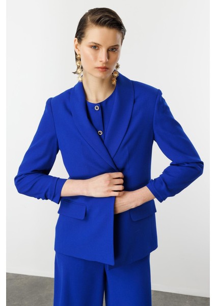 Kolu Büzgülü Cep Detaylı Ceket-Sax modelleri