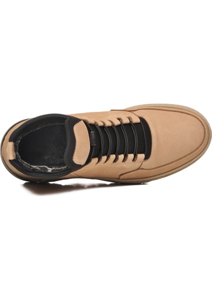 Kum Nubuk Hakiki Deri Içi Kürklü Lastik Bağcıklı Erkek Bot 727 M fırsatları