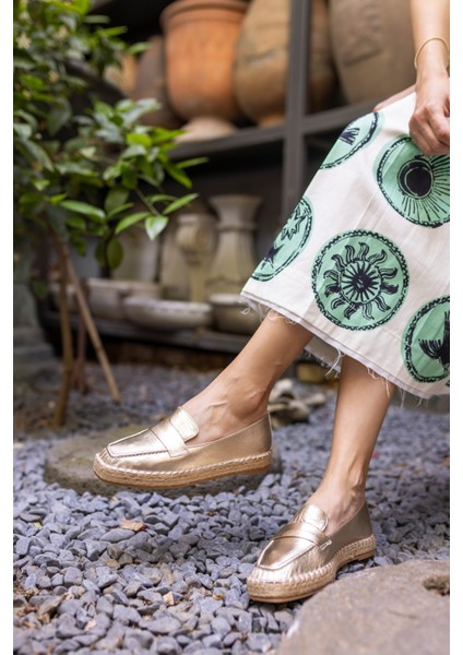 Palmer Kadin Altın Gercek Deri Espadril Ayakkabi fırsatları