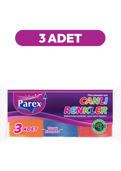 Canlı Renkler 3'lü Sünger Oluklu Üçlü Paket fiyatları