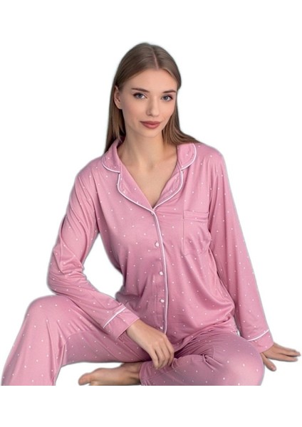 Luna Serena Uzun Kollu Kadın Pijama Takımı Tam Kalıp Soft Kumaş S/2xl