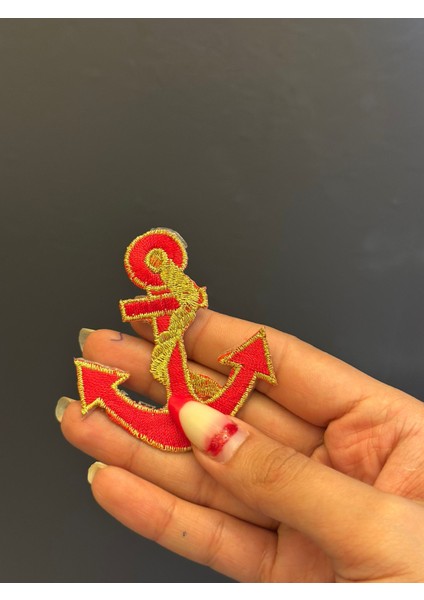 Ütü Ile Yapışan Nakış Işleme Çapa Arma Dikiş Aplike 7x6 cm