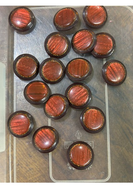 Bordo Desenli Yuvarlak Düğme Set 8 Adet 2.5 cm modelleri