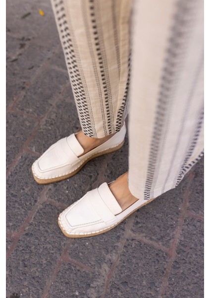 Palmer Kadin Altın Gercek Deri Espadril Ayakkabi