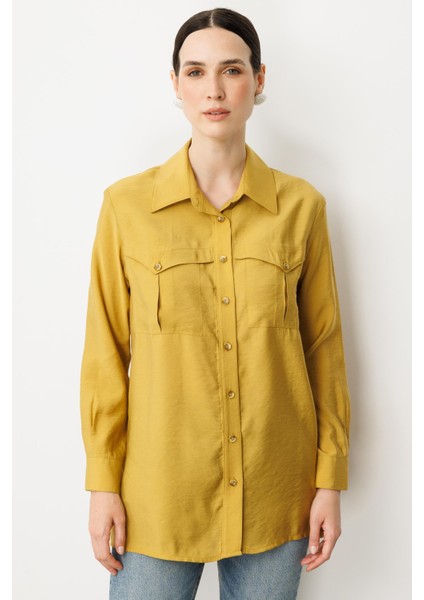 Cep Detaylı Cupra Gömlek-Safran modelleri