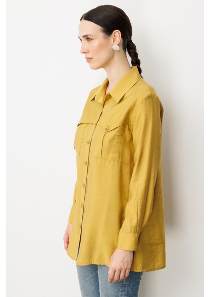 Cep Detaylı Cupra Gömlek-Safran indirimleri