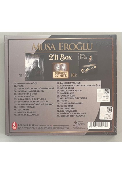 Musa Eroğlu 2'li Box Çift CD 27 Şarkılık CD (Jelatinli Sıfır Orijinal Dönem Baskı Cd) fiyatları