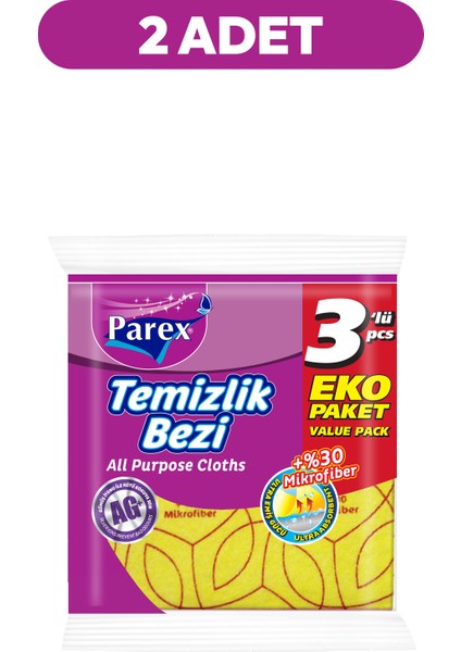 Yüzde 30 3'lü Mikrofiber Temizlik Bezi İkili Paket fiyatları