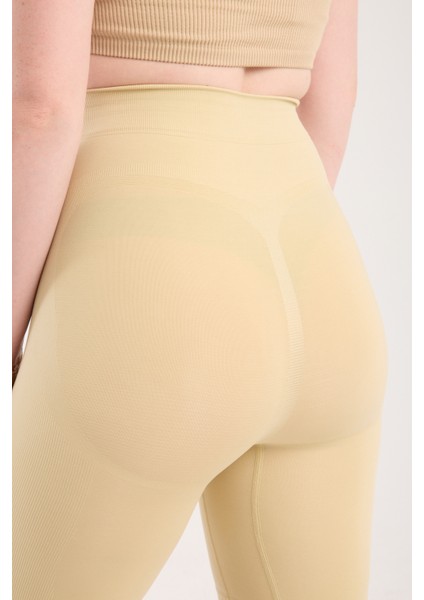 Salmano Model Yüksek Bel Şekillendirici Korse Tayt, Dikişsiz Vücut Sıkılaştıran, Kalça ve Basen Toparlayıcı, Ten/siyah indirimleri