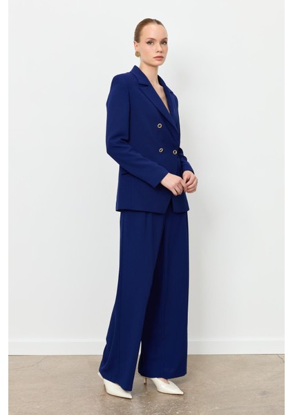 Asimetrik Kesim Krep Ceket-Lacı indirimleri