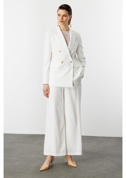 Kruvaze Yaka Hürrem Ceket-Kemık fırsatları