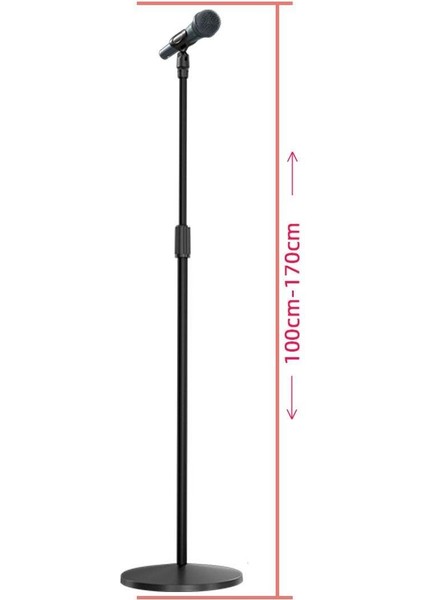 Tablalı Düz Solist Tipi Mikrofon Standı - Profesyonel Mikrofon Sehpası