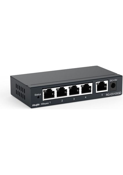 Ruijie - Reyee RG-ES105GD 5 Portlu, 10/100/1000 Gigabit, Tak Çalıştır Switch, Metal Kasa
