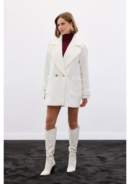 Buklet Kısa Kaban - Ekru