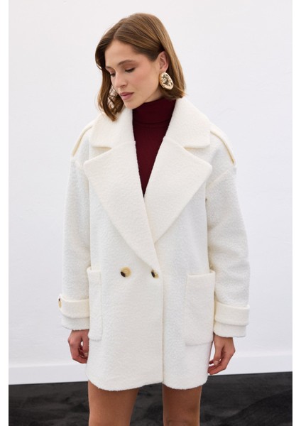 Buklet Kısa Kaban - Ekru indirimleri