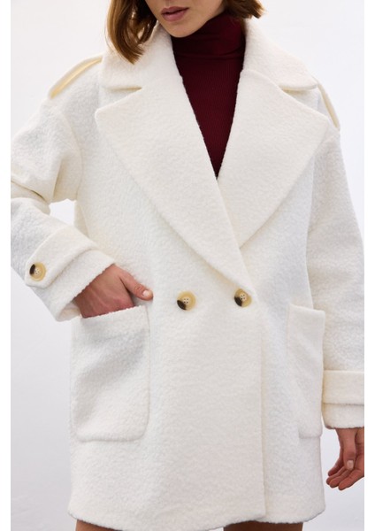 Buklet Kısa Kaban - Ekru