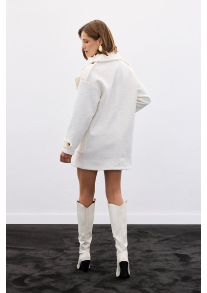 Buklet Kısa Kaban - Ekru