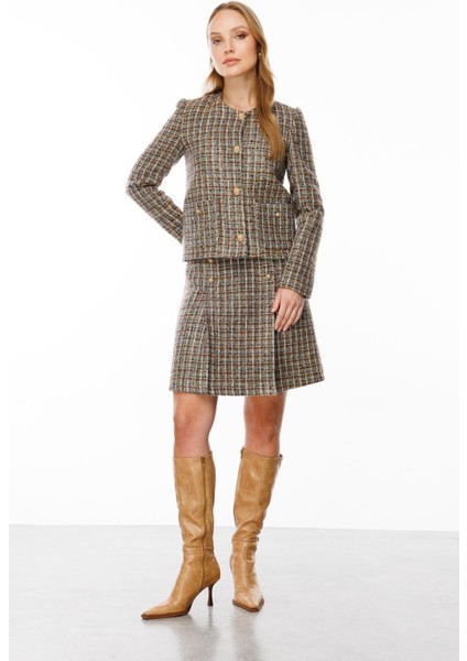 Bisiklet Yaka Kalın Ceket-Mavi fırsatları