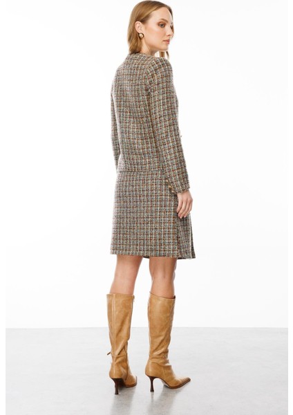 Bisiklet Yaka Kalın Ceket-Mavi