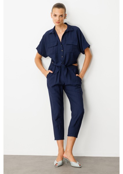 Bağlama Detaylı Crop Gömlek-Lacı fırsatları